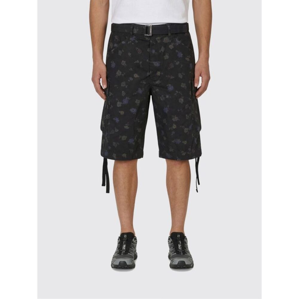 Sacai Men Floral Print Cotton Cargo Shorts Sacai